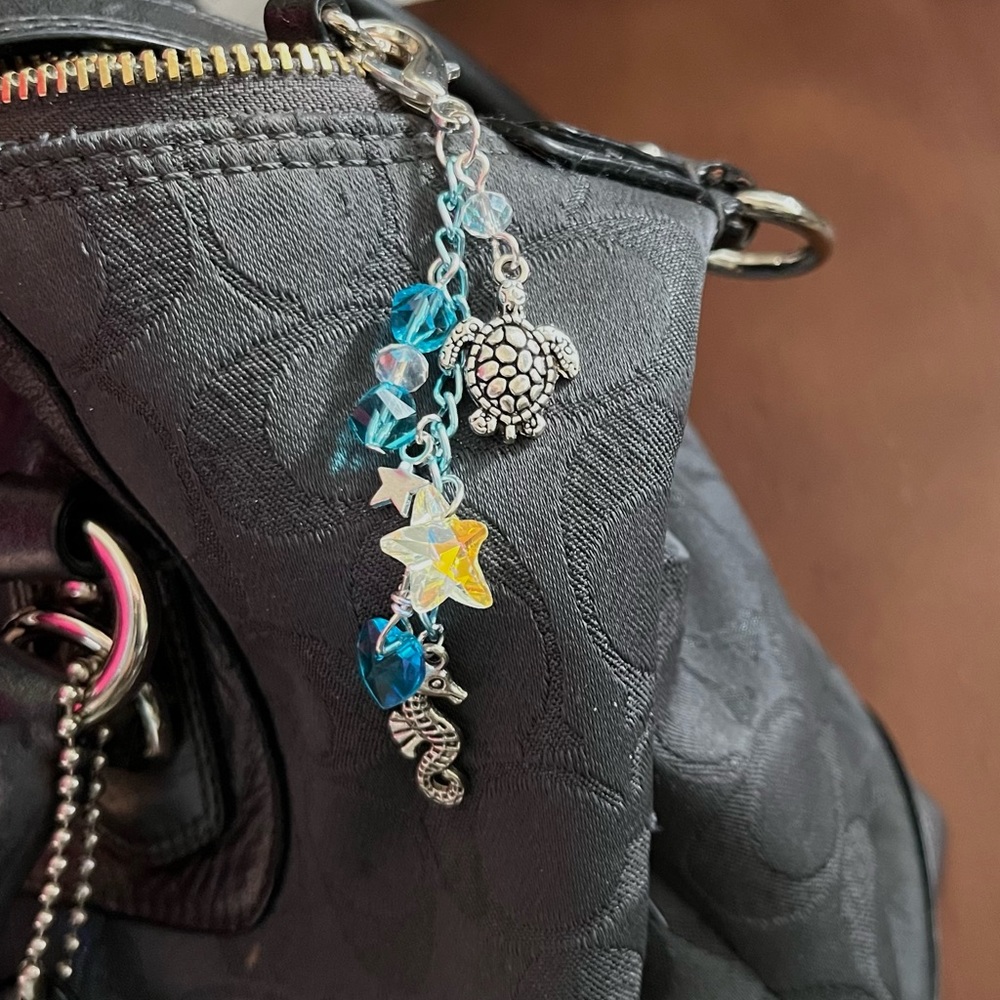 New Nautical Crystal Handbag Purse Zipper Charm